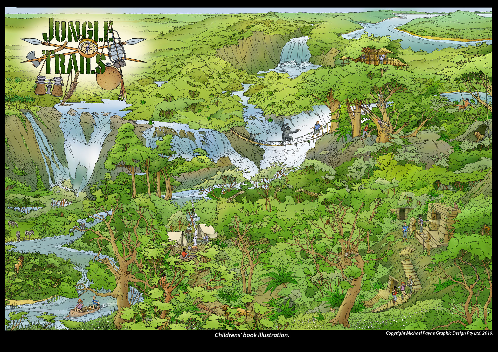 Jungle Trails Childrens Book © Michael Payne Graphic Design